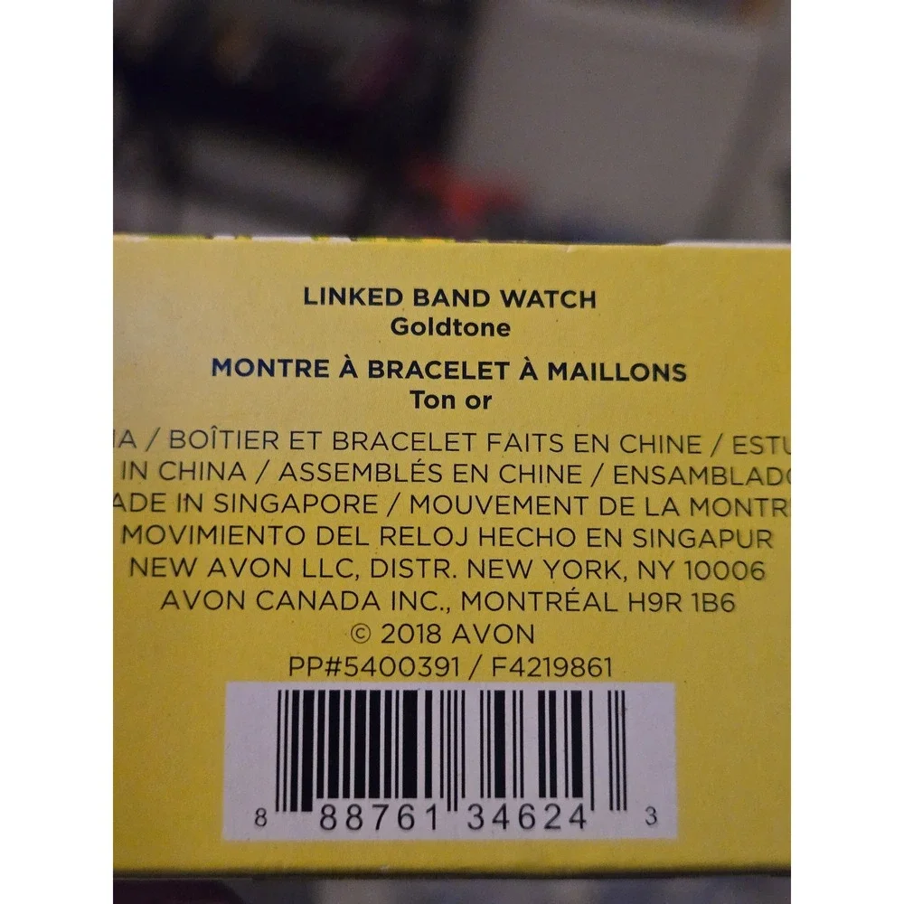 Avon Linked Band Watch 2018 New In Box With Papers Goldtone Rare